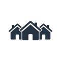House icon. Three building symbol. Home sign. Company pictogram. Royalty Free Stock Photo